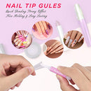 Clear Coffin Nail Tips Set, 500pcs Nail Tips for Acrylic Nails Professional Acrylic Nail Tips