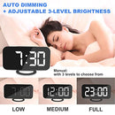 Digital Alarm Clock,6.5 Inch LED Electronic Clocks,with 2 USB Charging Ports,Snooze