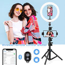 AGPTEK 10” Selfie Ring Light with 54”Tripod Stand & 2 Phone Holders,