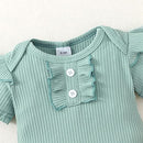 Newborn Baby Girl Clothes Romper Shorts Set Baby Girl Summer Outfits Baby Girl Stuff Gifts Cute Baby Girls' Clothing Green 3-6 Months Girl Clothes