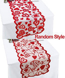Valentines Table Runner Red Heart Print Valentines Day Decorations 13x72 inches