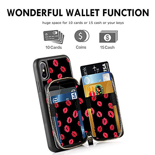 Case Apple iPhone Xs iPhone X, 5.8 inch, Zipper Wallet Case Leather Shockproof Cover