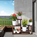 FOLDIFY Pine Wood Plant Stand Indoor Outdoor Multiple Flower Pot Holder Shelf