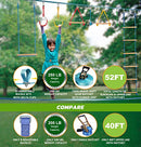 Slackline Warrior Obstacle Course Kit for Kids 37 PCS  Training Equipment Set for Backyard
