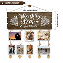 Couples Picture Hanging Board with Clips and Twine