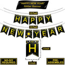 Happy New Year Decorations 2022 Kit - NO DIY, Glitter Happy New Year Banner