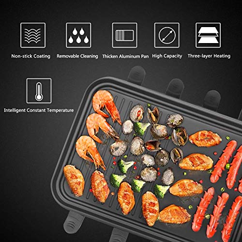 Indoor Grill Smokeless Korean BBQ Grill 2 IN 1 Griddle Electric Grill Raclette Kitchen