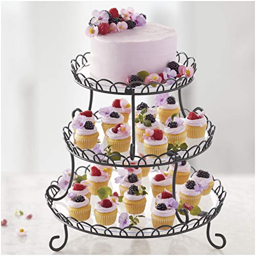 Wilton 3-Tier Customizable Scalloped Dessert and Cake Stand, 13-Inch