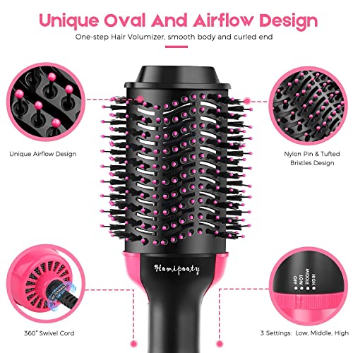 3 in 1 Hot Air Brushes Brush for Blowing, Straightening, Curling with ALCI Safety Plug