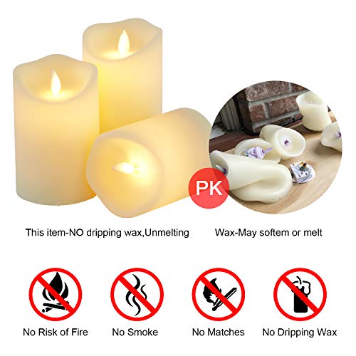 Flickering Flameless Candles Waterproof Outdoor Candles Battery Operated  Pack of 3