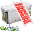 Ice Cube Trays and Ice Cube Storage Container Set With Airtight Locking Lid,3 Packs