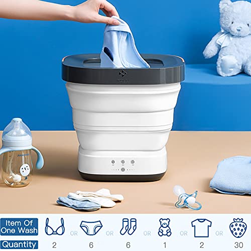 Foldable Mini Small Portable Washer Washing Machine with Drain Basket