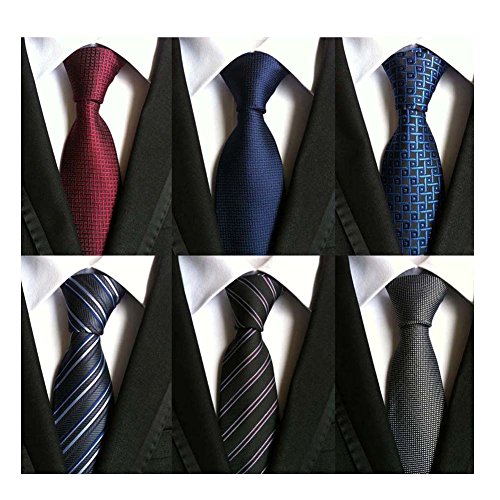 6 PCS Classic Men's Silk Tie Necktie Woven JACQUARD Neck Ties