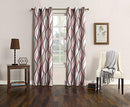 No. 918 Intersect Wave Print Casual Textured Curtain Panel, Nickel, 48" x 84"