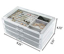 Acrylic Jewelry Box 3 Drawers, Velvet Jewelry Organizer