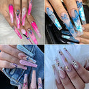 No C Curve Extra Long Coffin Nail Tips 420PCS Clear XXXL Acrylic False Nails Soft Gelly