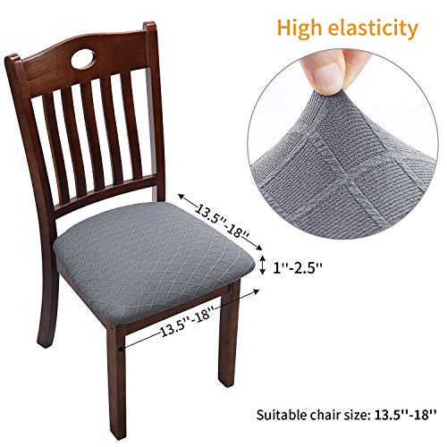 6 Pack Stretch Jacquard Chair Seat Covers, Removable Washable Anti-Dust