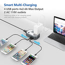 Foval Power Step Down 220V to 110V Voltage Converter with 4-Port USB