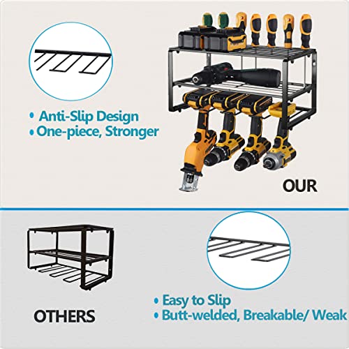 Power Tool Organizer, Amoowis Garage Tool Organizers and Storage, 3 Layers Heavy Duty Metal Tool Shelf