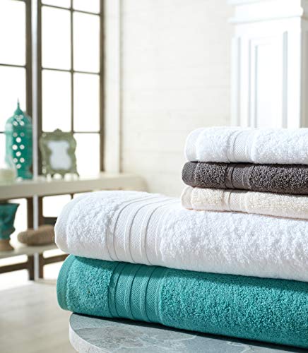 White Bath Linen Set 3 Pieces Soft and Absorbent, Premium Quality 100% Cotton