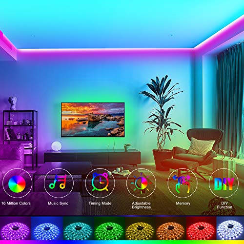 Led Strip Lights 65.6ft, Music Sync Color Changing Led Lights for Bedroom 5050 SMD 