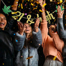 21 & high Banner for 21st Birthday Marijuana Leaf Theme 420 Birthday Party