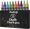 Metallic Chalk Markers (10 Pack) Liquid Chalk Pens - 6mm Reversible Bullet