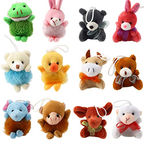 32 Piece Mini Plush Animal Toy Set, Cute Small Animals Plush Keychain Decoration