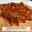 Unique Extra Large Gummy Bear Mold - 2 Big Molds + 2 Bonus Droppers - Silicone