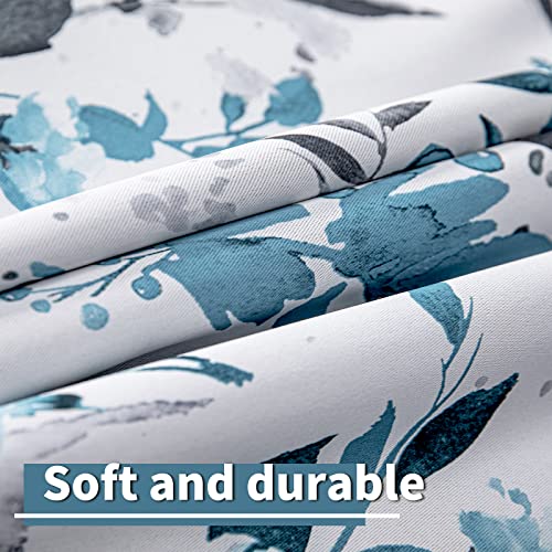 Floral Blackout Curtains for Bedroom Thermal Insulated Curtains 63 Inch Length 2 Panels