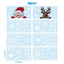 300 PCS 8 Sheet Christmas Snowflake Window Cling Stickers for Glass  for Party