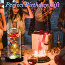 Glass Artificial Forever Roses Flowers Beauty and The Beast Light Rose Present Decor