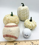 Gold Cream Pumpkins- fabric wrapped decorative fillers- set of 3 fabric wrapped fall decor