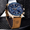 Classic Fashion Elegant Chronograph Watch Casual Sport Leather Band Mens Watches