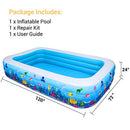 Inflatable Swimming Pool, 120"x 72"x 24", Full-Sized Above Ground