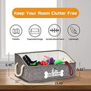 Dog Toy Box, Large Dog Toys Storage with Handle, Fabric Trapezoid Dog Toy Bin