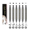 6 Pcs Double-headed Eyeliner Stamps Set Black Liquid Eye Liner Pen Stencils Tattoo