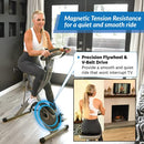 Folding Exercise Bike, 8 Levels of Resistance Stationary Bike, Bluetooth tracking & Tablet Holder