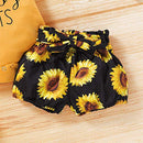 Baby Girl 3PCS Clothes Short Sleeve Romper Bodysuit Tops Floral Pants Headband