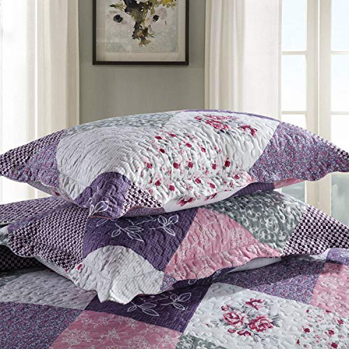 Quilt Set Queen Size - 3 Piece Microfiber Quilts Reversible Bedspreads