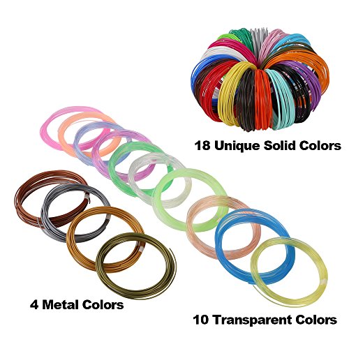 32 Colors 3D Pen PLA Filament Refills, Each Color 10 Feet, Total 320 feet