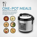 Digital Cool-Touch Rice Grain Cooker and Food Steamer, Stainless, Silver