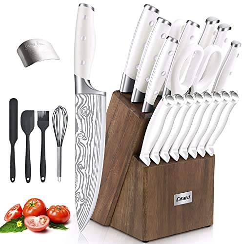 23 PCS Kitchen Knife Set with Block, Germany High Carbon Stainless Steel Chef Knife