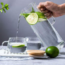 hjn Glass water Pitcher Glass Jug Water Teapot With Handle for family-1500ml