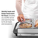 Electric Buffet Server + Warming Tray w/Adjustable Temperature & 3 Chafing Dishes