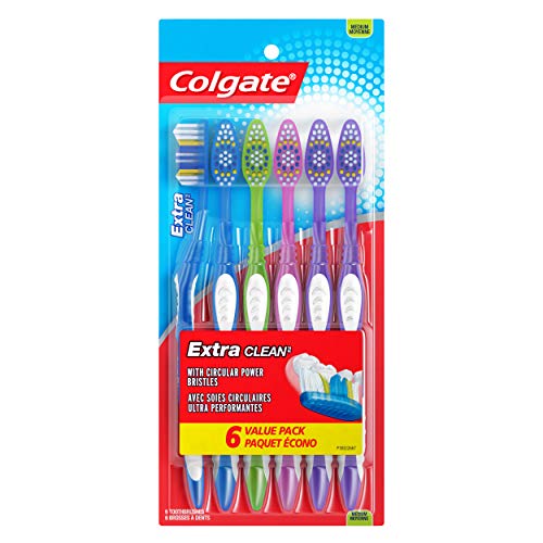 Colgate Extra Clean Full Head Toothbrush, Medium -6 Count (Pack of 1)