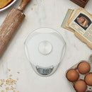 Digital Kitchen Scale with Glass Platform, Tare Button, and Plastic Body