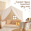 Large Kids Tent, Kids Playhouse with Banner,Light and Floor Piece
