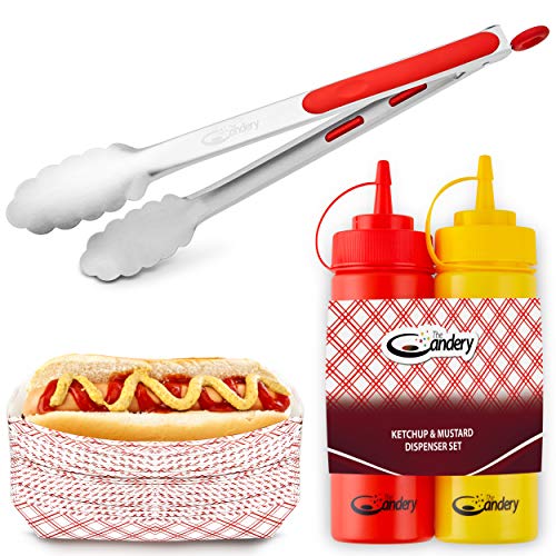 All-in-One Hot Dog Accessories Set- Ketchup & Mustard Squeeze Bottles