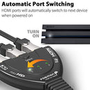 Fosmon 3-Port HDMI Switch 4K, 3x1 Switcher (Automatic Switching)